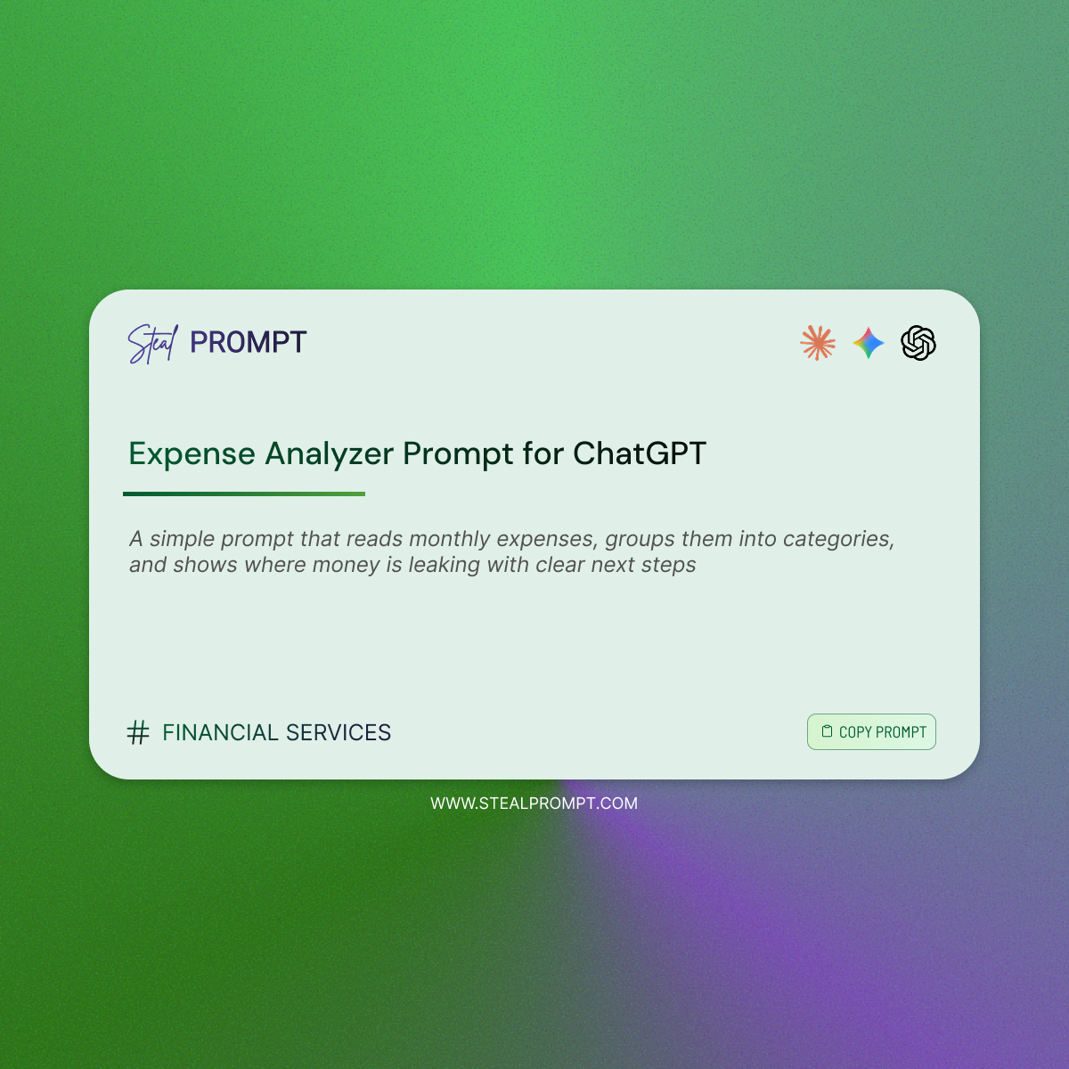 Transform expenses into actionable financial insights – ChatGPT Prompt