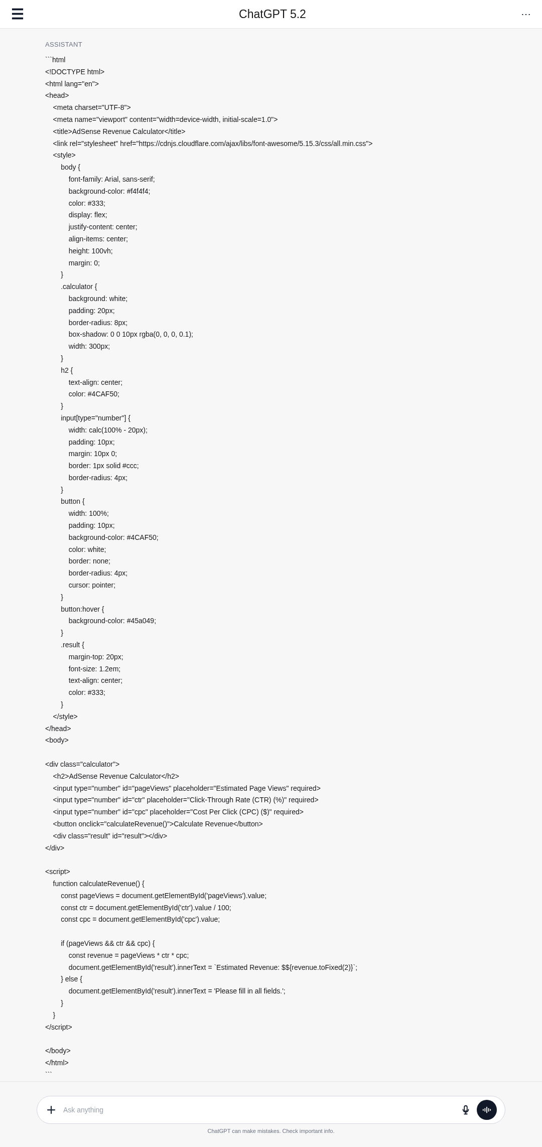 Prompt output preview full image